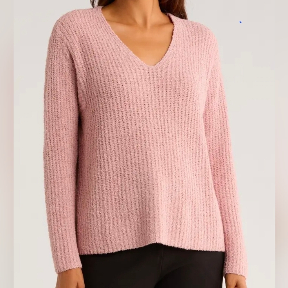 NEW Eileen Fisher Organic Cotton/Cashmere Long Sleeve V-Neck Sweater: Color-Opal